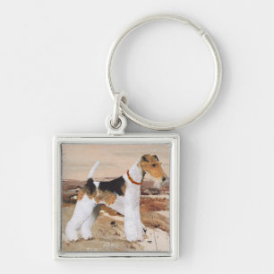 Wire Fox Terrier Autumn Key Ring