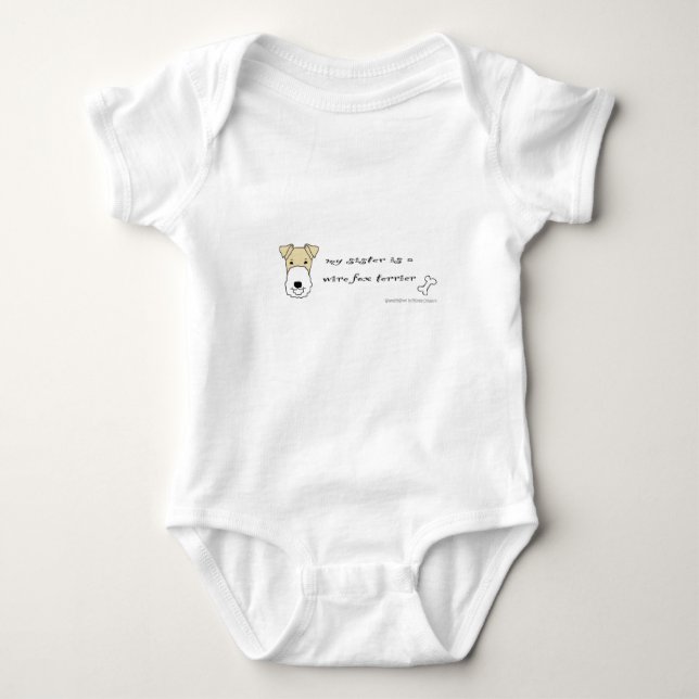 wire fox terrier baby bodysuit (Front)
