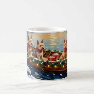 Wire Fox Terrier Christmas Boat Holiday Coffee Mug