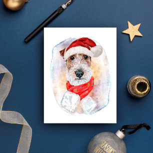 Wire Fox Terrier Christmas Gifts For Dogs Lovers Holiday Postcard
