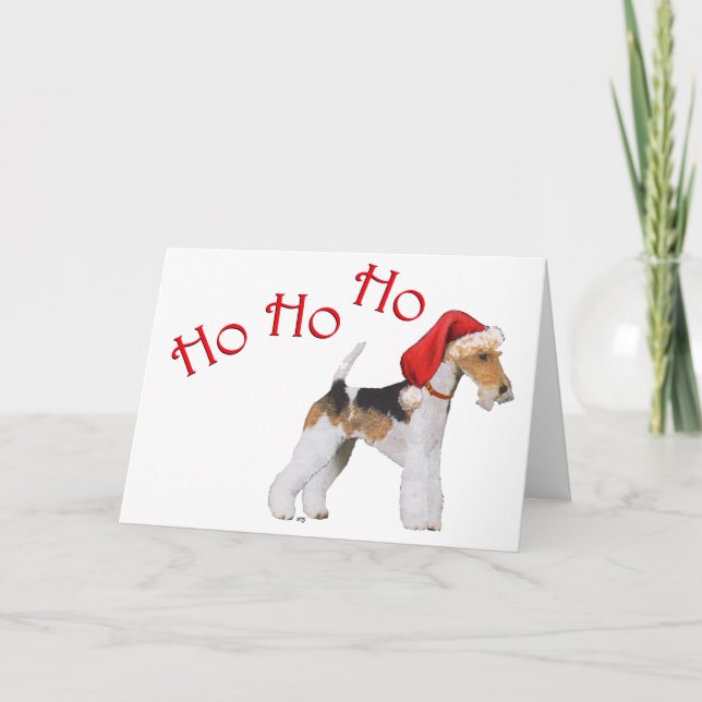 Wire Fox Terrier Christmas Holiday Card (Front)