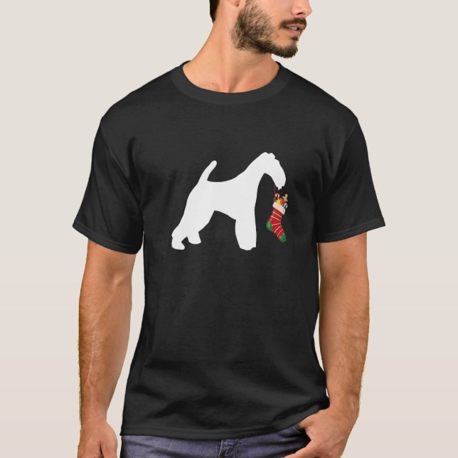 Wire Fox Terrier Christmas Stocking Stuffer Dog T-Shirt (Front)