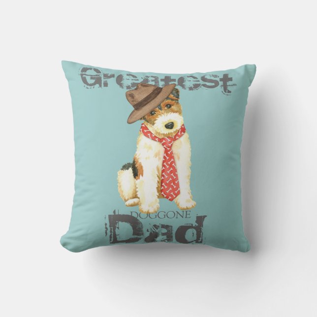 Wire Fox Terrier Dad Cushion (Front)