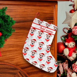Wire Fox Terrier Dog Breed Christmas Stars Small Christmas Stocking