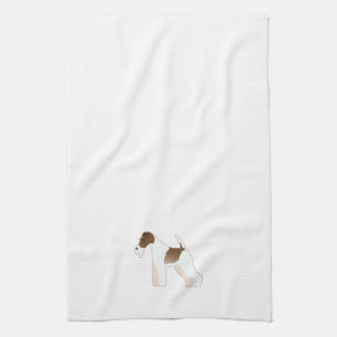 Wire Fox Terrier Dog Breed Illustration Silhouette Tea Towel