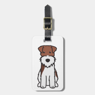 Wire Fox Terrier Dog Cartoon Luggage Tag