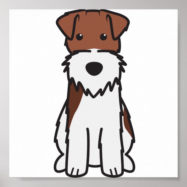 Wire Fox Terrier Dog Cartoon Poster (Front)