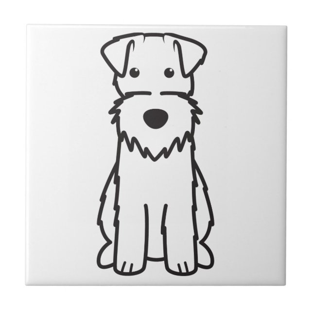 Wire Fox Terrier Dog Cartoon Tile (Front)
