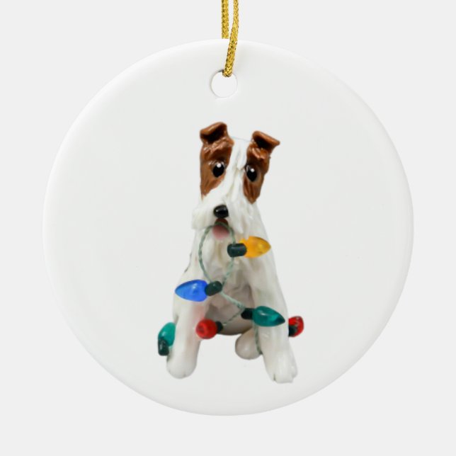 Wire Fox Terrier Dog Christmas Ornament  (Front)