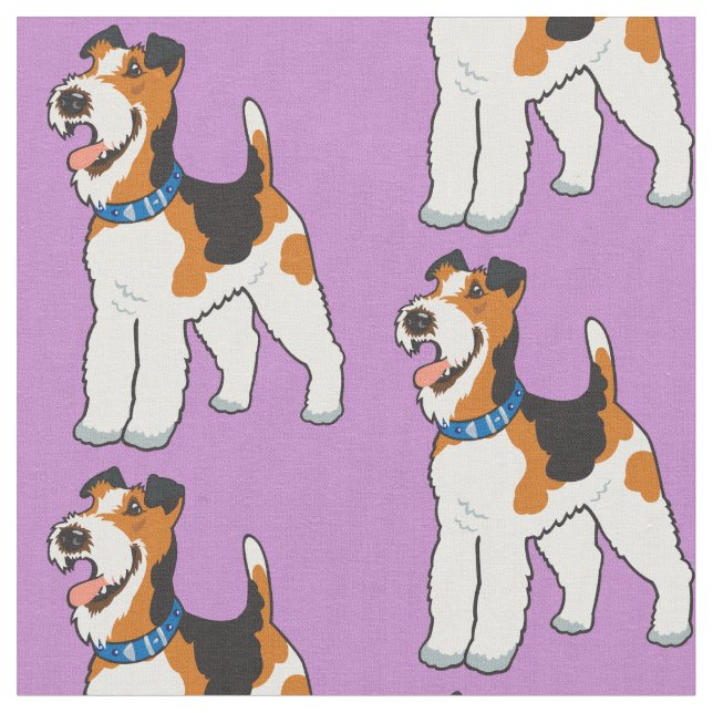 Wire Fox Terrier Fabric (Close Up)