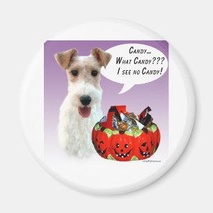 Wire Fox Terrier Halloween Candy Magnet