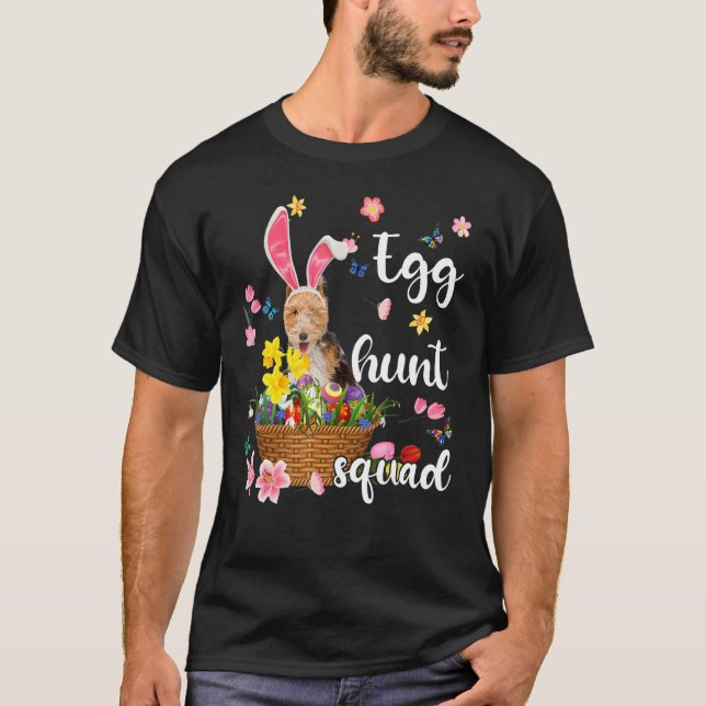 Wire Fox Terrier Happy Easter Day Easter Colourful T-Shirt (Front)