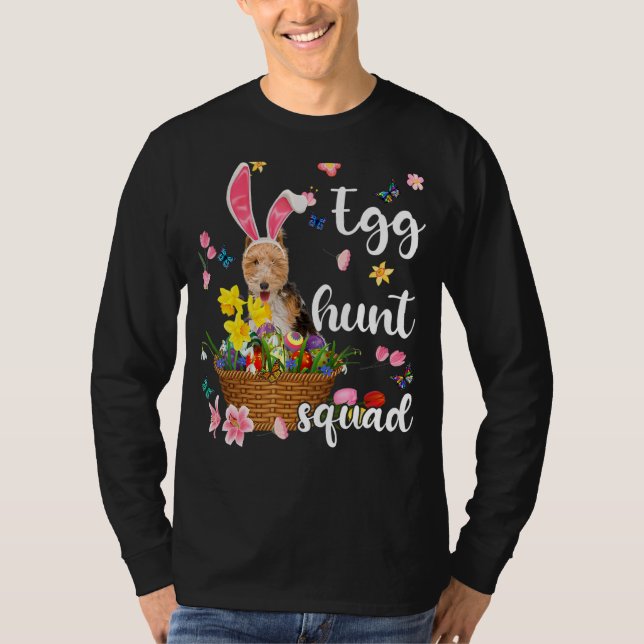 Wire Fox Terrier Happy Easter Day Easter Colourful T-Shirt (Front)