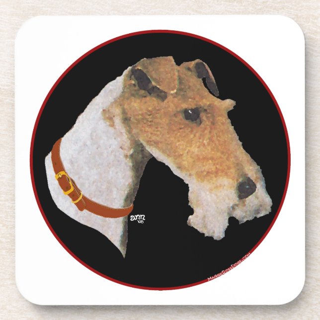 Wire Fox Terrier Head Study Coaster (Front)