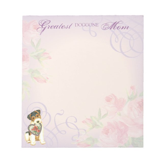 Wire Fox Terrier Heart Mom Notepad (Front)