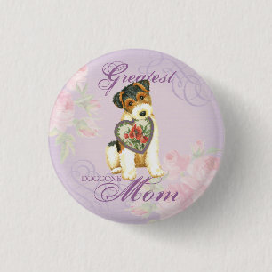 Wire Fox Terrier Heart Mum 3 Cm Round Badge