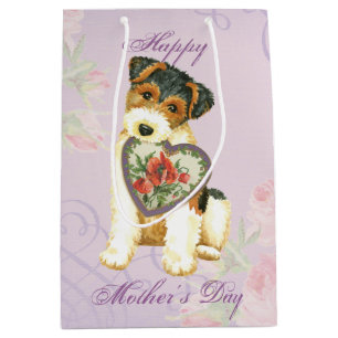 Wire Fox Terrier Heart Mum Medium Gift Bag