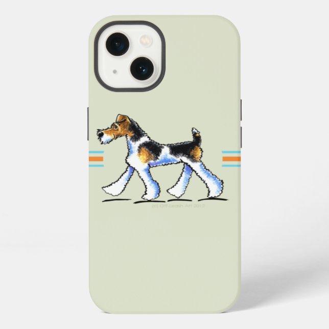 Wire Fox Terrier In Motion iPhone Case (Back)