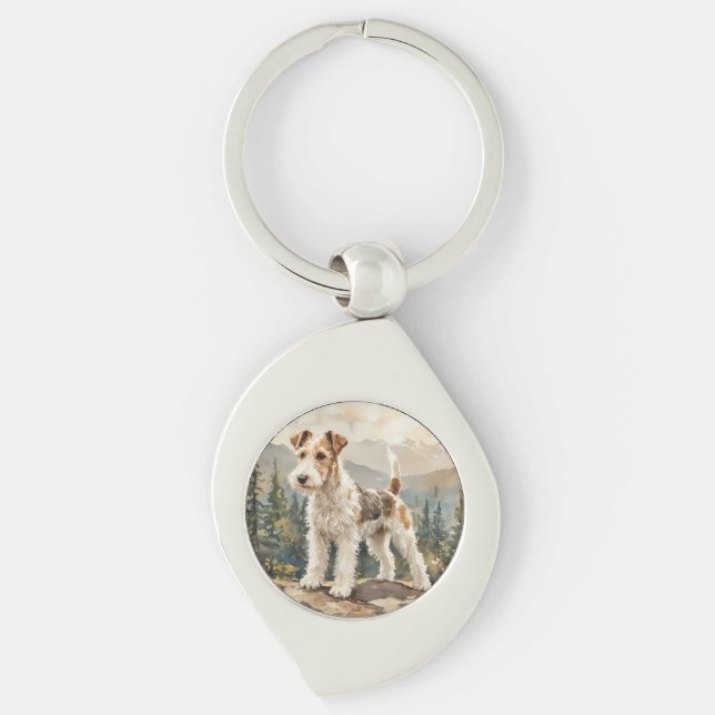 Wire Fox Terrier Key Ring (Front)