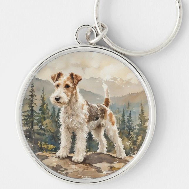 Wire Fox Terrier Key Ring (Front)