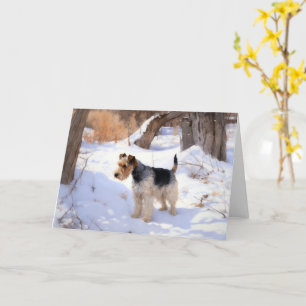 Wire Fox Terrier Let It Snow Christmas Card