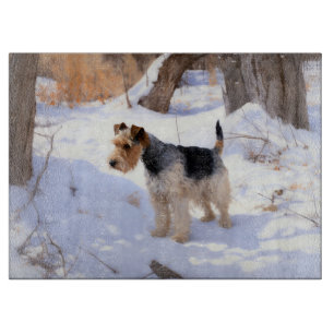 Wire Fox Terrier Let It Snow Christmas  Cutting Board