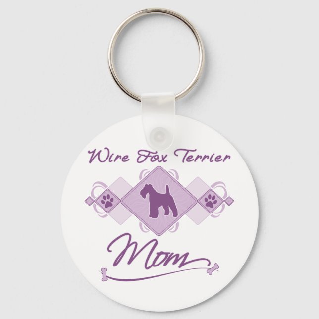 Wire Fox Terrier Mum Key Ring (Front)