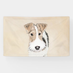 Wire Fox Terrier Painting - Cute Original Dog Art Banner