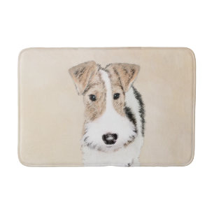 Wire Fox Terrier Painting - Cute Original Dog Art Bath Mat
