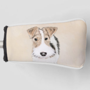 Wire Fox Terrier Painting - Cute Original Dog Art Golf Head Cover