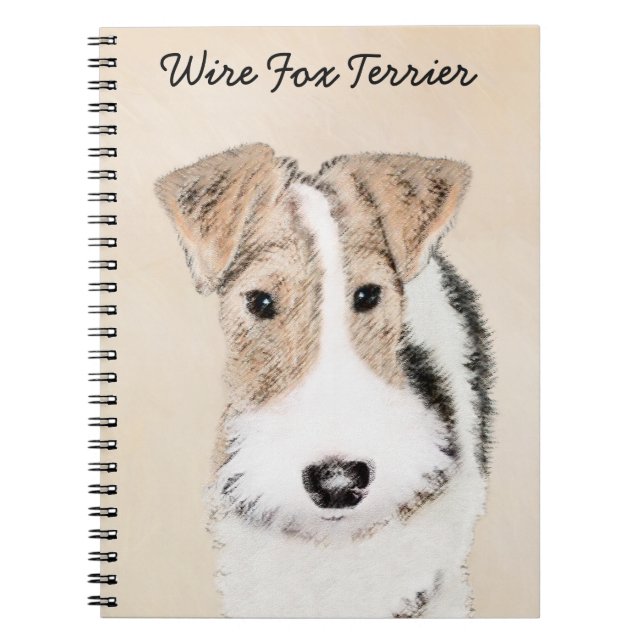 Wire Fox Terrier Painting - Cute Original Dog Art Spiral Notebook (Front)