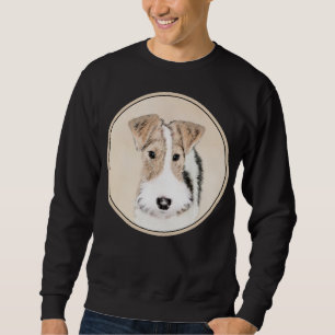 Wire Fox Terrier Painting - Cute Original Dog Art Sweatshirt