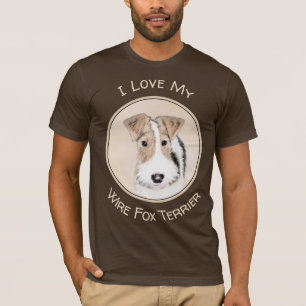 Wire Fox Terrier Painting - Cute Original Dog Art T-Shirt