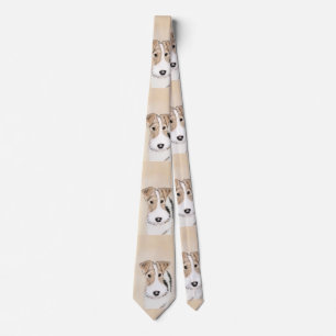 Wire Fox Terrier Painting - Cute Original Dog Art Tie