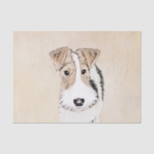 Wire Fox Terrier Painting - Cute Original Dog Art Tissue Paper