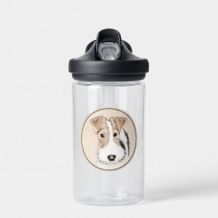 Wire Fox Terrier Painting - Cute Original Dog Art Water Bottle