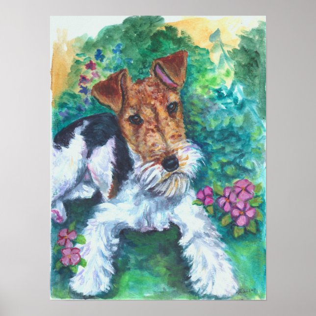 Wire Fox Terrier Print Poster (Front)