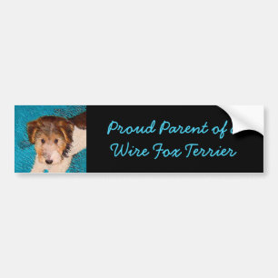 Wire Fox Terrier Puppy Painting - Original Dog Art Bumper Sticker