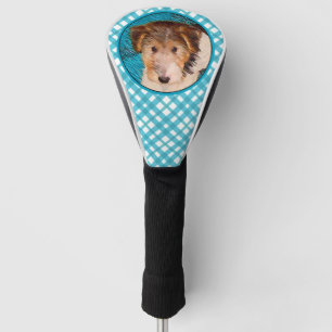 Wire Fox Terrier Puppy Painting - Original Dog Art Golf Head Cover