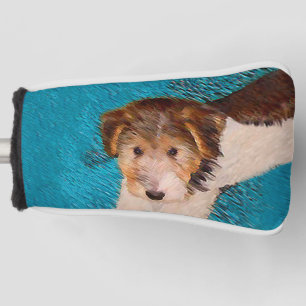 Wire Fox Terrier Puppy Painting - Original Dog Art Golf Head Cover