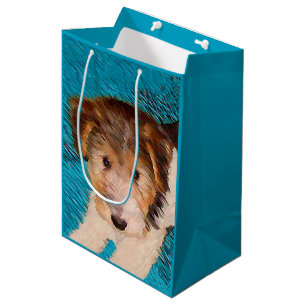 Wire Fox Terrier Puppy Painting - Original Dog Art Medium Gift Bag