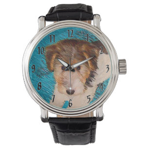 Wire Fox Terrier Puppy Painting - Original Dog Art Watch