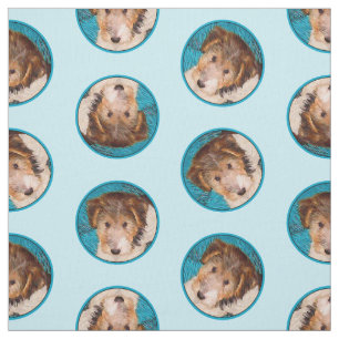 Wire Fox Terrier Puppy Painting tricolor Dog Art Fabric