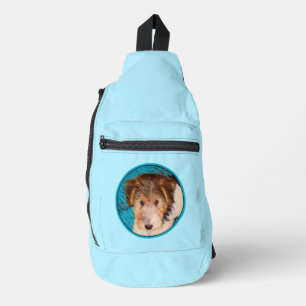Wire Fox Terrier Puppy Painting tricolor Dog Art Sling Bag