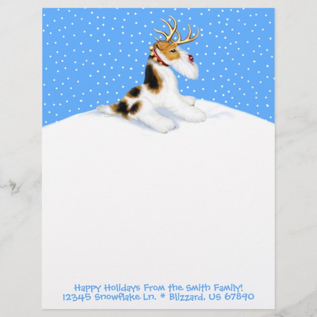Wire Fox Terrier Reindeer (Front)