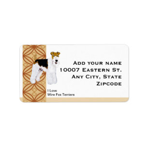Wire Fox Terrier Rust Design Address Label