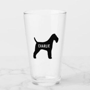 Wire Fox Terrier Silhouette Personalised Dog Breed Glass