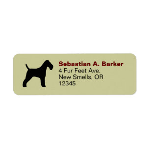 Wire Fox Terrier Silhouette Return Address Custom