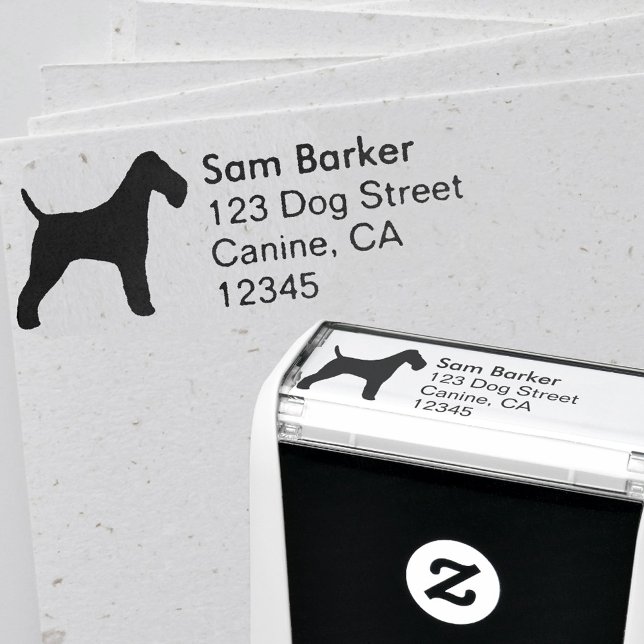Wire Fox Terrier Silhouette Return Address Self-inking Stamp (Creator Uploaded)