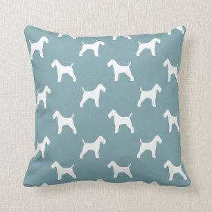 Wire Fox Terrier Silhouettes Pattern Cushion